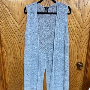 NIC & ZOE Light Blue Knit Sleeveless Cardigan SIZE MEDIUM